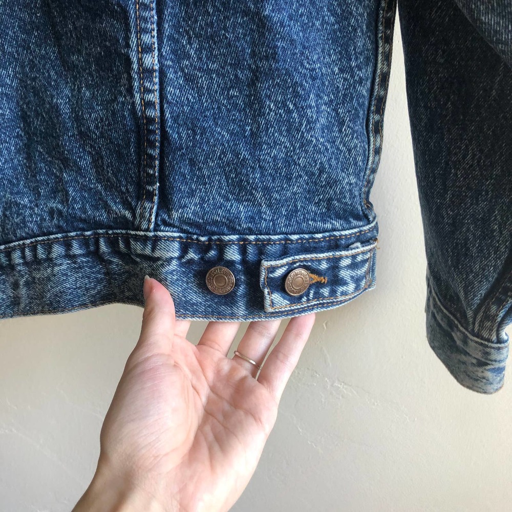Levi 1980s 57514 USA Dark Acid Wash Denim Jean Jacket - Picture 9 of 9